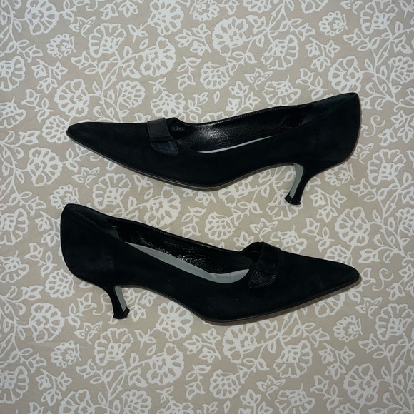 Cynthia Rowley Shoes - Cynthia Rowley Geist NYC Black Suede Kitten Heel Pumps